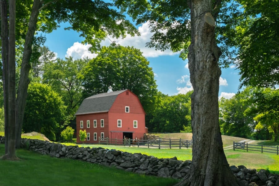 Picture perfect barn scene in Harwinton CT